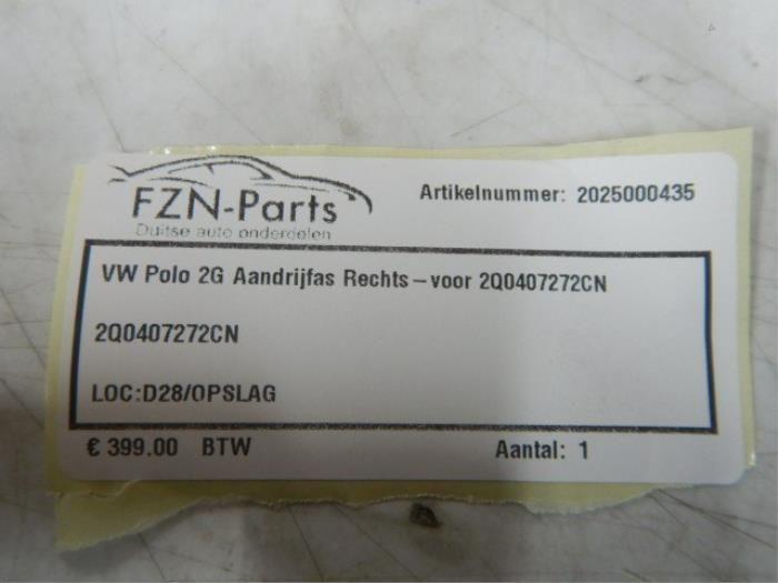 VW Polo 2G Aandrijfas Rechts-Voor, Auto-onderdelen, Transmissie en Toebehoren, Gebruikt, Ophalen of Verzenden