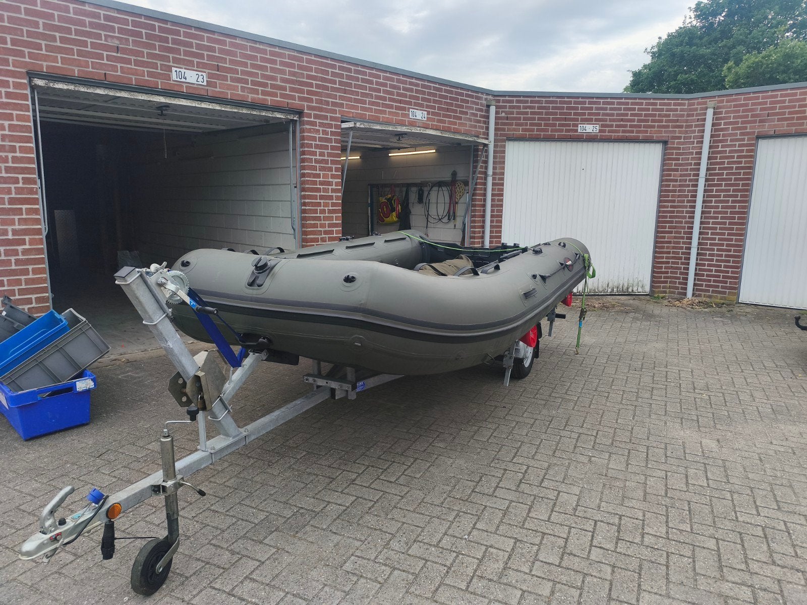 Raptor X-WIDE 400 Groen Carbonlook met Tent & Trailer, Watersport en Boten, Verzenden