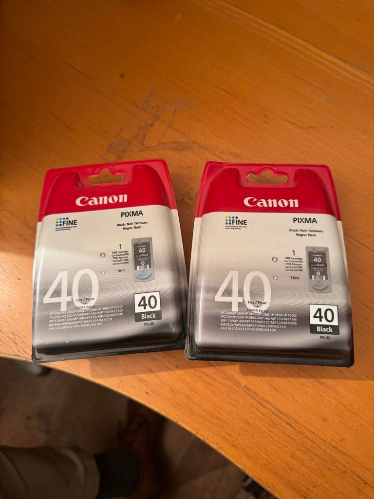 2x Canon PG-40 Zwarte Inktcartridge - Nieuw in verpakking, Ophalen of Verzenden, Nieuw, Cartridge