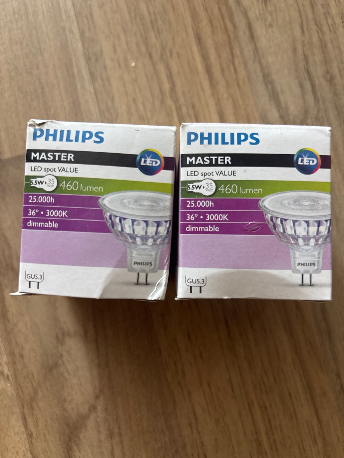 2x Philips Master LED Spot GU5.3 5.5W Dimbare Lampen, Ophalen, Philips, Nieuw, GU5.3