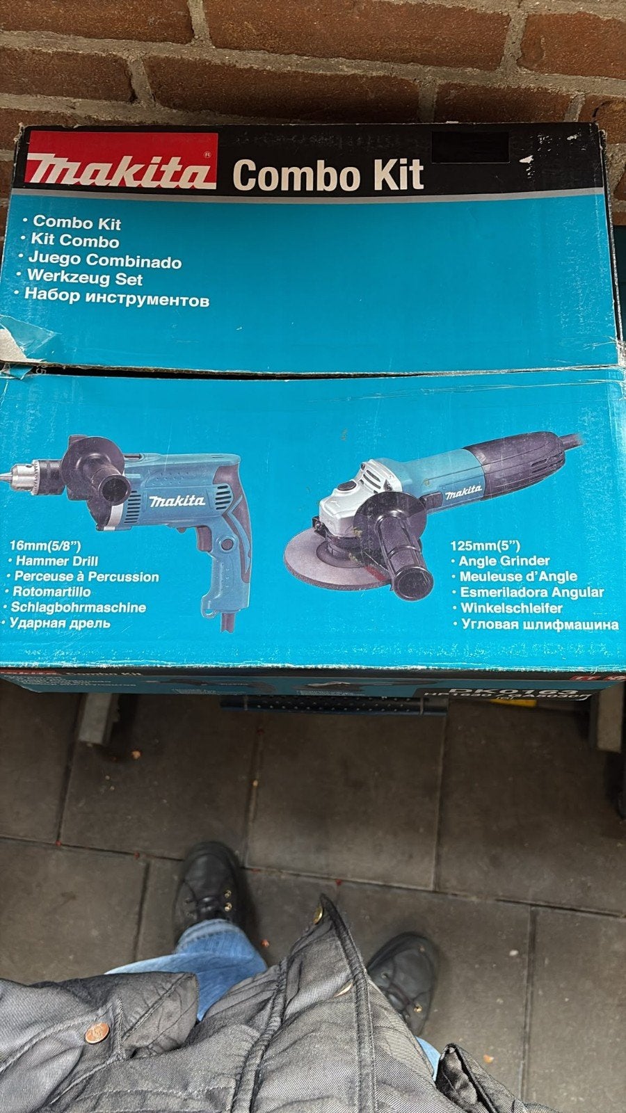 Makita Combi Kit: Klopboormachine & Haakse Slijpmachine, Boormachine, 600 watt of meer, Nieuw, Ophalen of Verzenden
