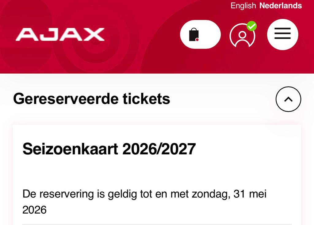 Ajax seizoenskaart te huur voor 1 jaar, Tickets en Kaartjes, Sport | Voetbal