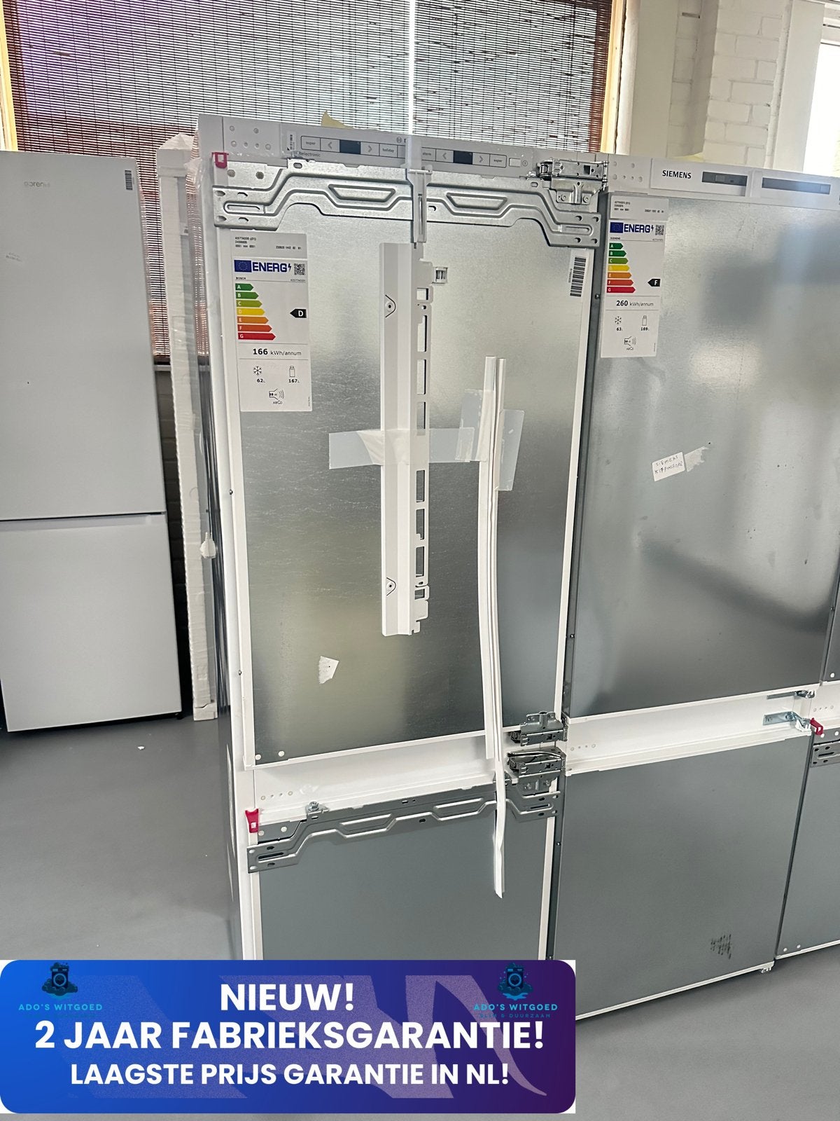 BOSCH 158CM INBOUW KOELVRIESCOMBINATIE DEUR-OP-DEUR, 200 liter of meer, Info@adoswitgoed.nl, Ophalen of Verzenden, 140 tot 160 cm