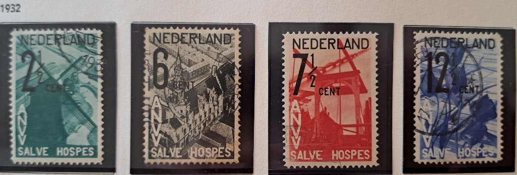 Nederland 1932 nvph 244/247 gest (Davo), Ophalen of Verzenden, T/m 1940, Gestempeld