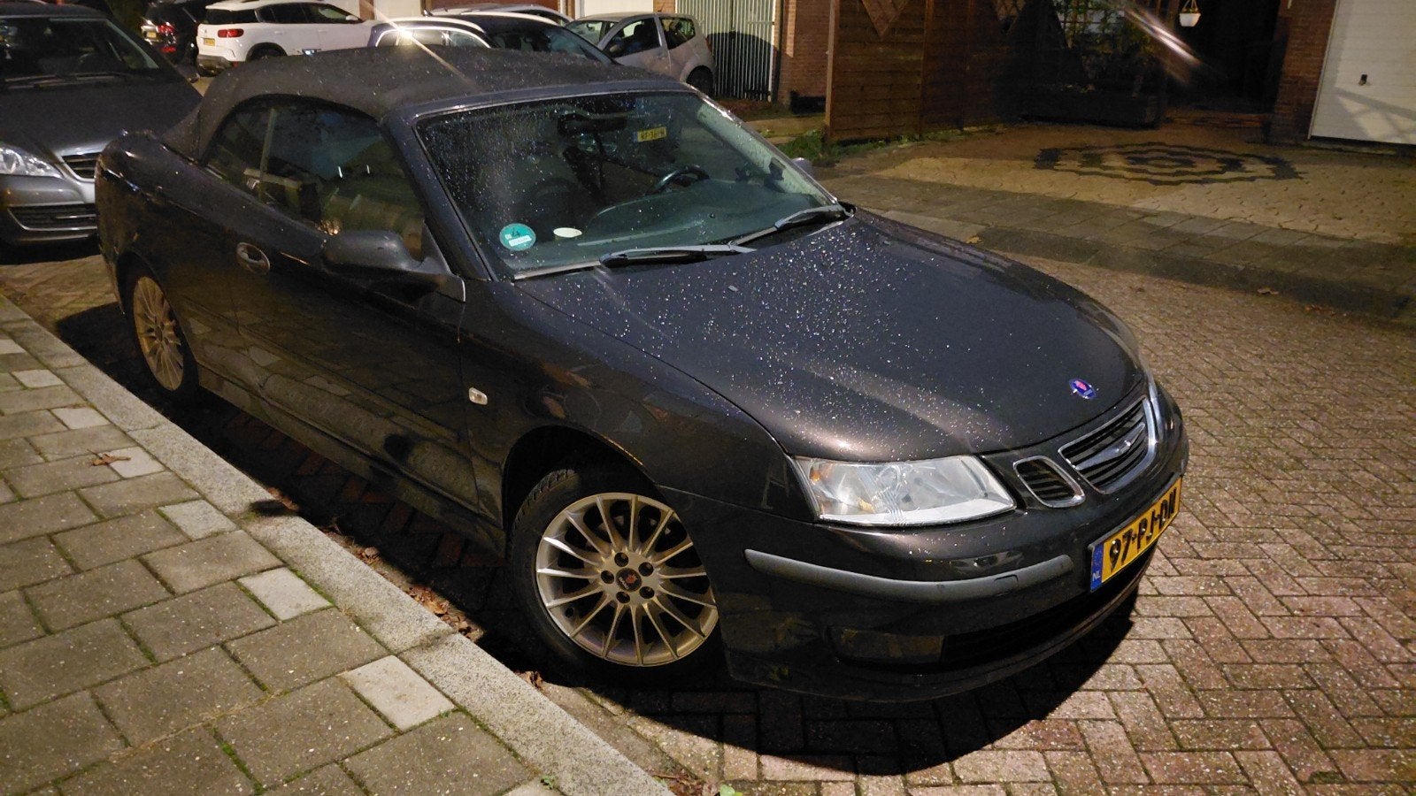saab 93 cabrio., Auto's, Voorwielaandrijving, Beige, Cabriolet, Zwart