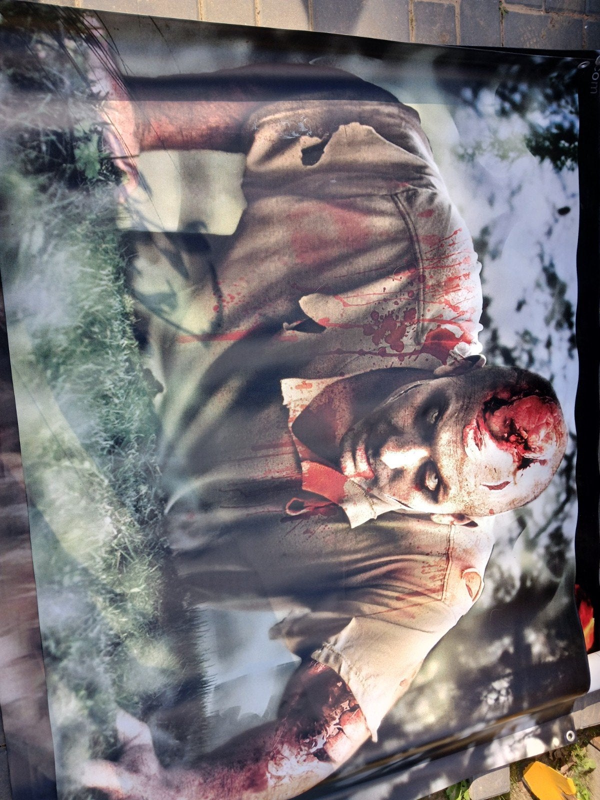 Grote Zombie Poster op canvasdoek - Horror Decoratie, Ophalen, Zo goed als nieuw, Versiering