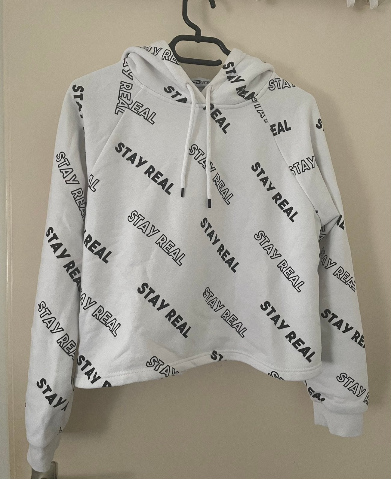 FB Sister New Yorker cropped hoodie wit met print maat S, Ophalen of Verzenden