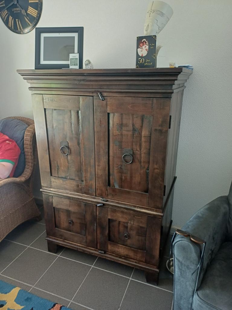 Massief houten TV-meubel / kast, Ophalen of Verzenden