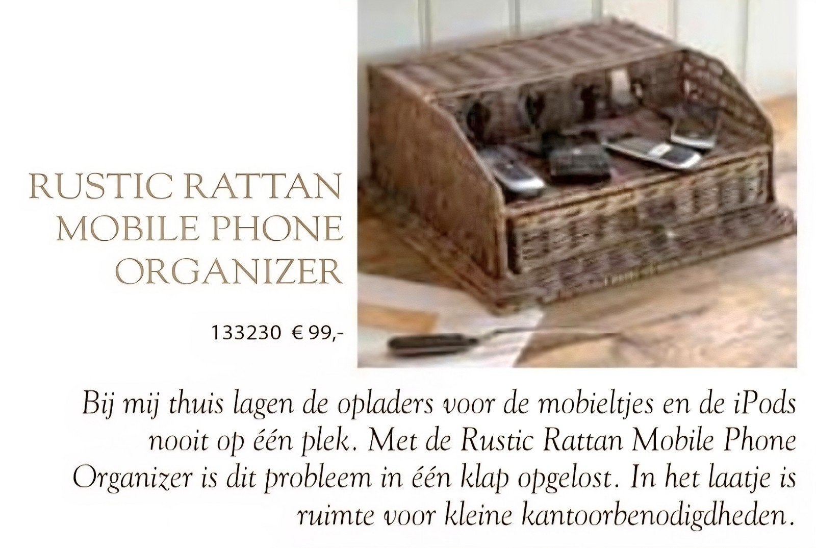 rivièra maison rustic rattan mobile Phone organiser met la, Ophalen of Verzenden, Zo goed als nieuw