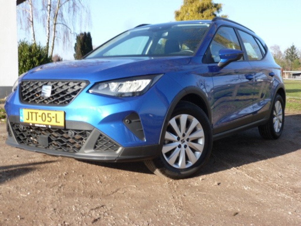 Seat ARONA 1.0 116 pk,aut,nav groot,led,cam,virtual., Automaat, Gebruikt, Met garantie (alle), Blauw