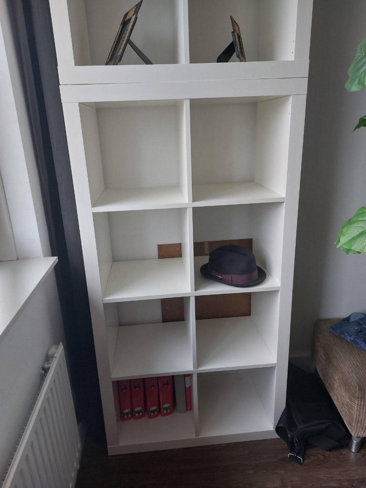 IKEA witte vakkenkast -  1x 8-vaks, Met plank(en), Gebruikt, Modern, functioneel, 150 tot 200 cm