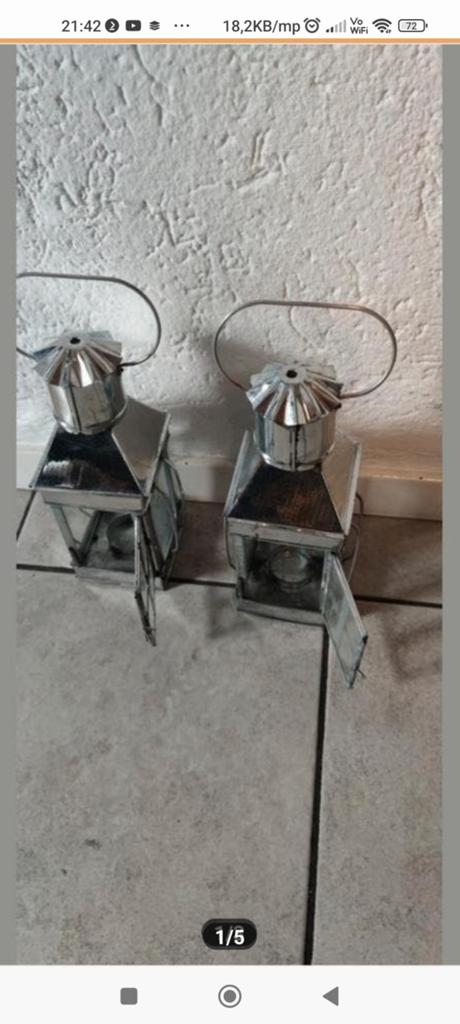 2x windlicht 30cm hoog, Ophalen of Verzenden, Zo goed als nieuw
