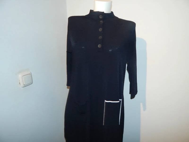 Sarah Pacini tuniek stretch breisel wit accent apart 1size, Maat 38/40 (M), Verzenden, Sarah Pacini, Zwart