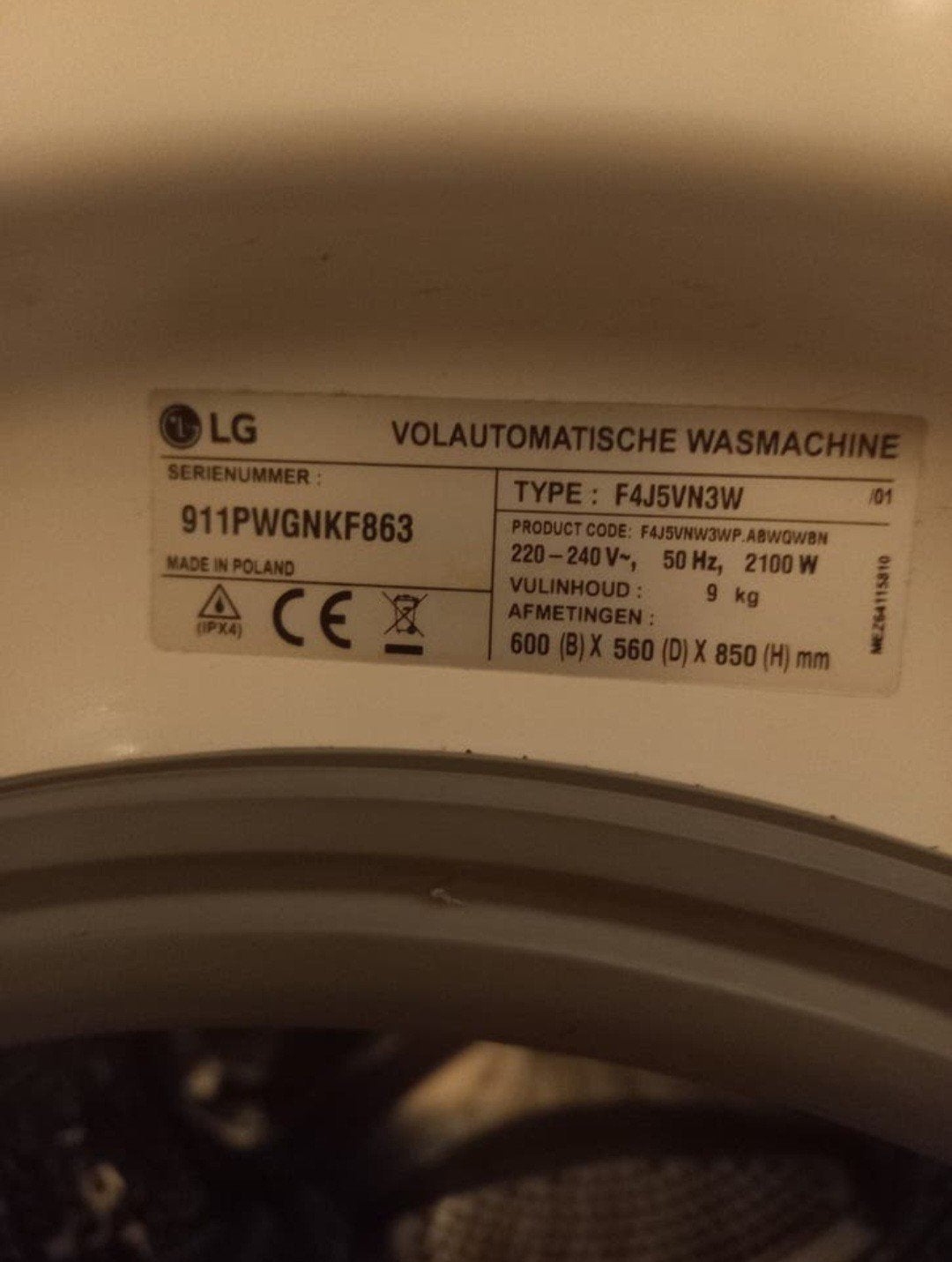 Foto 3 van LG Direct Drive Wasmachine 9kg A+++-20% 1400 toeren