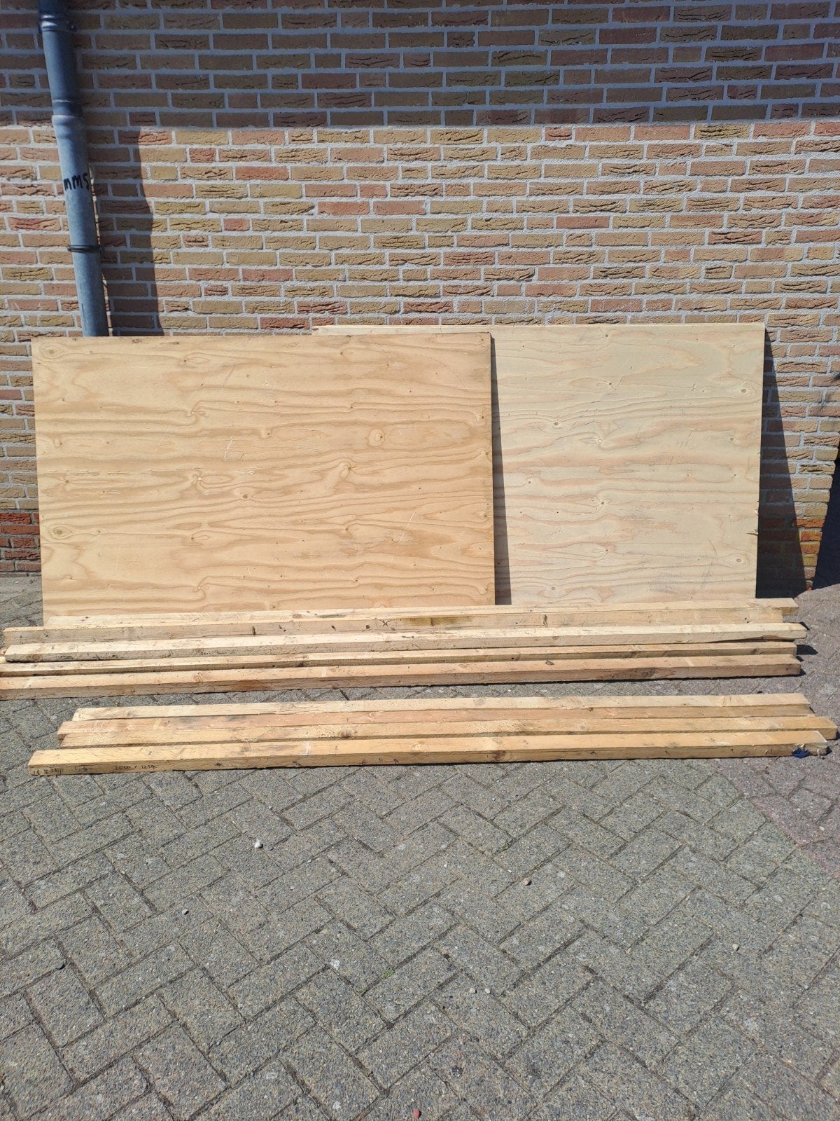 multiplex platen en balken in 1 koop, Ophalen, Gebruikt, Multiplex, 50 tot 100 mm