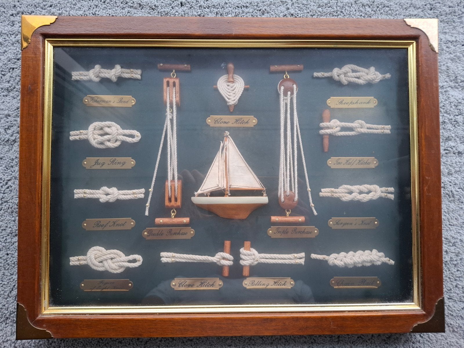 Ingelijste scheepsknopen te koop, Ophalen, Gebruikt, Zeilboot, Overige typen