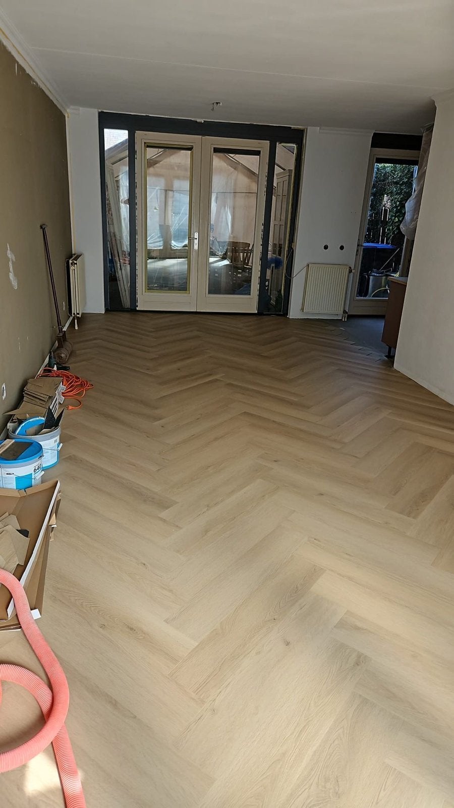 Restpartij visgraat vloer - 9 pakken, 50 tot 150 cm, Nieuw, 10 tot 30 cm, Hout