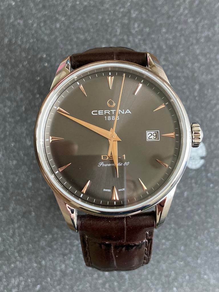 Certina DS1 powermatic 80, Overige merken, Leer, Polshorloge, Ophalen of Verzenden