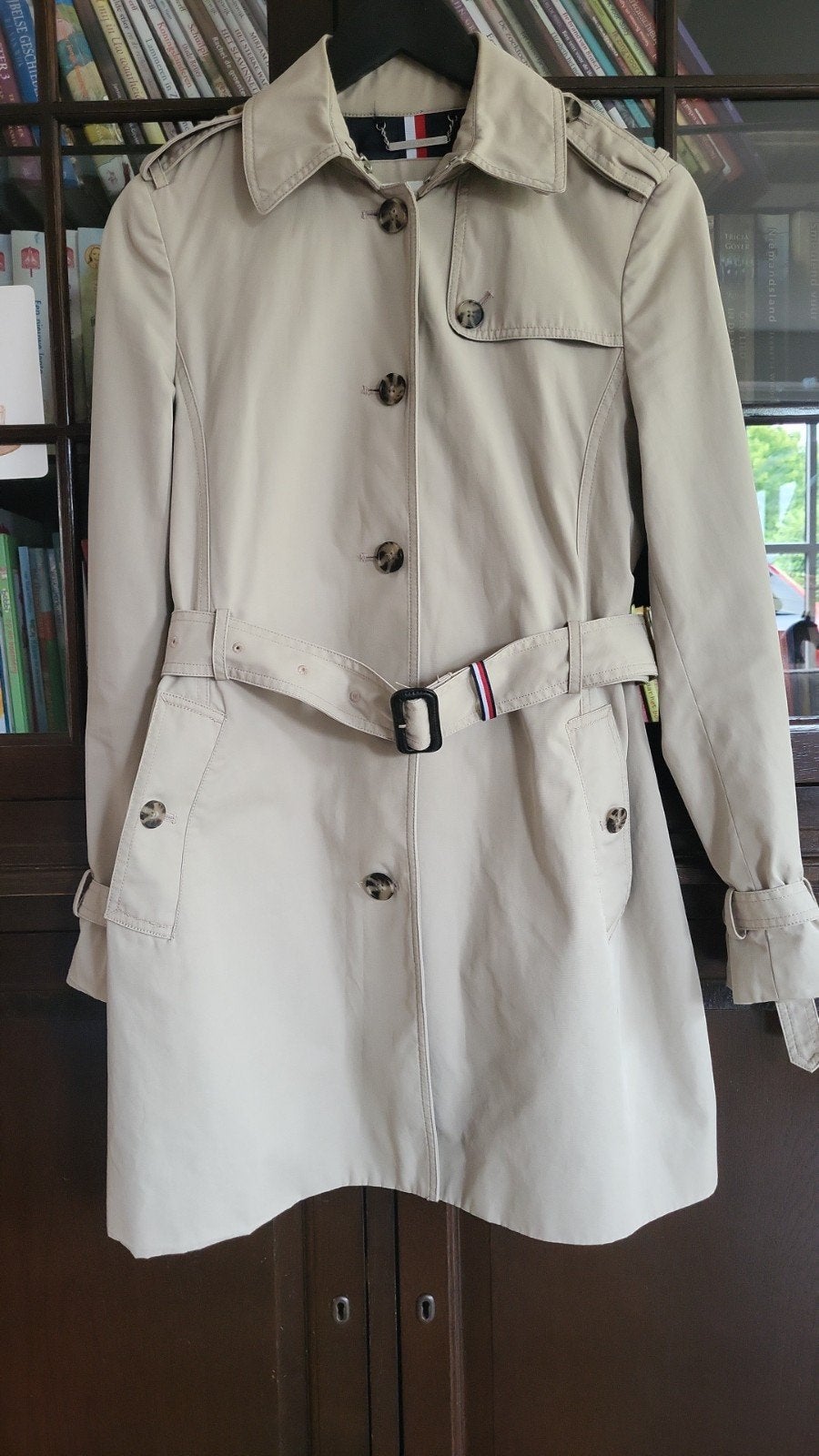 Dames jas tommy, Blauw, Ophalen of Verzenden, Zo goed als nieuw, Maat 36 (S)