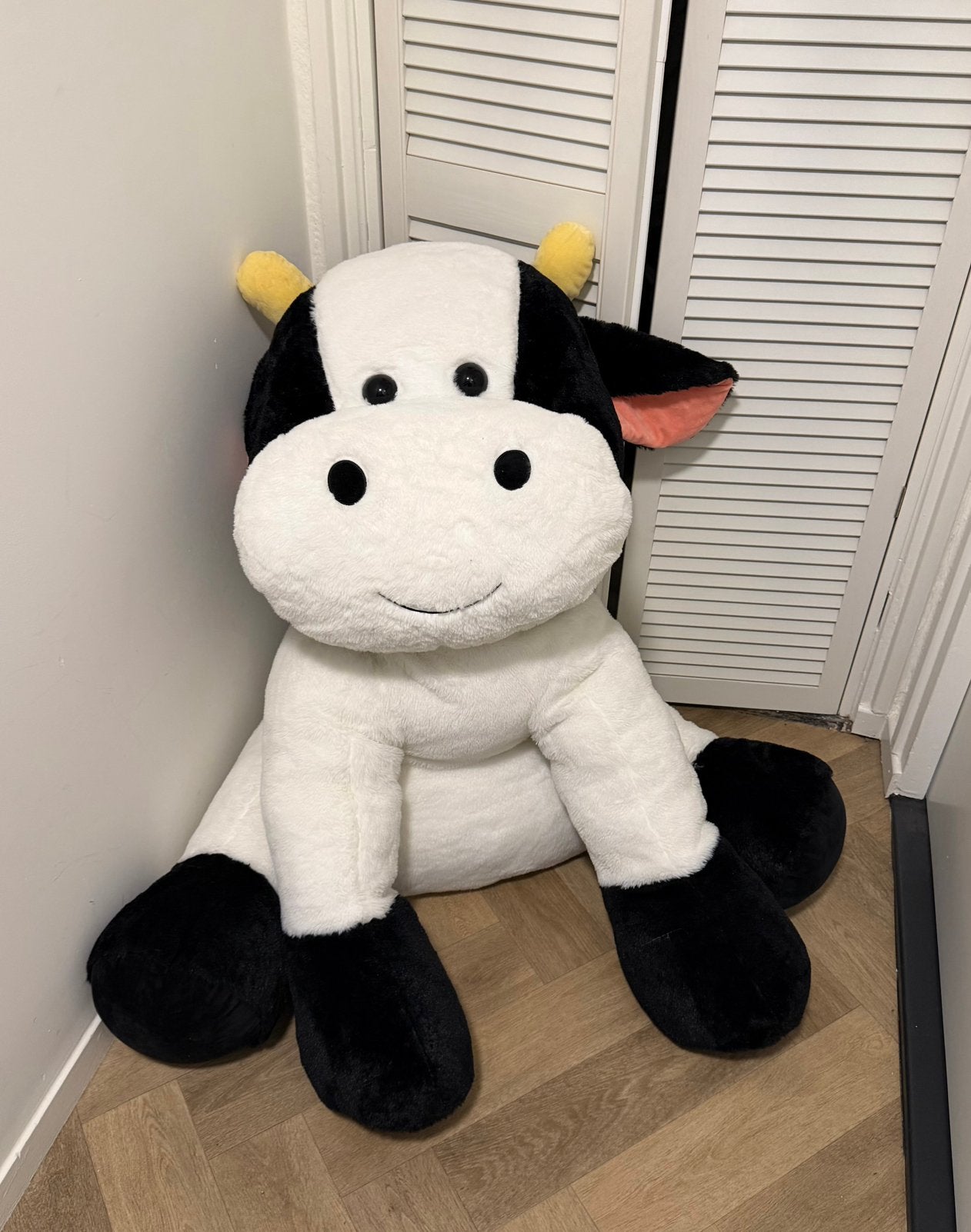 XXXL KOE KNUFFEL +_/- 1meter!, Kinderen en Baby's, Ophalen of Verzenden, Zo goed als nieuw, Groot (groter dan 80 cm), Wit