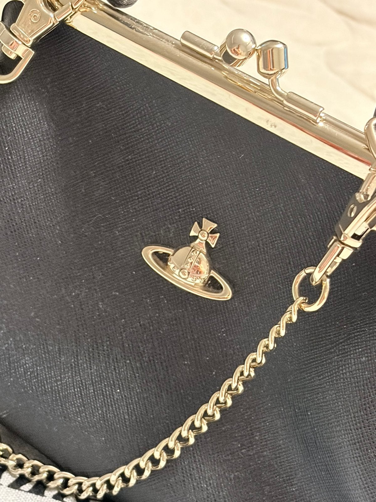 Vivienne Westwood granny frame tas kisslock nieuw! Inc. verz, Verzenden, Nieuw, Zwart, Avondtasje