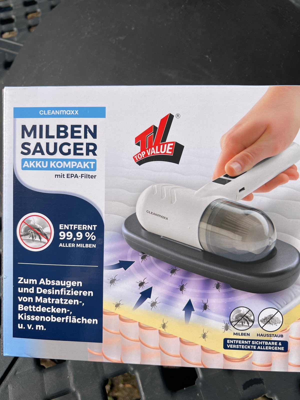 CLEANmaxx Milben Sauger Akku Kompakt met EPA-Filter, Witgoed en Apparatuur, Overige merken, Kruimeldief, Ophalen of Verzenden