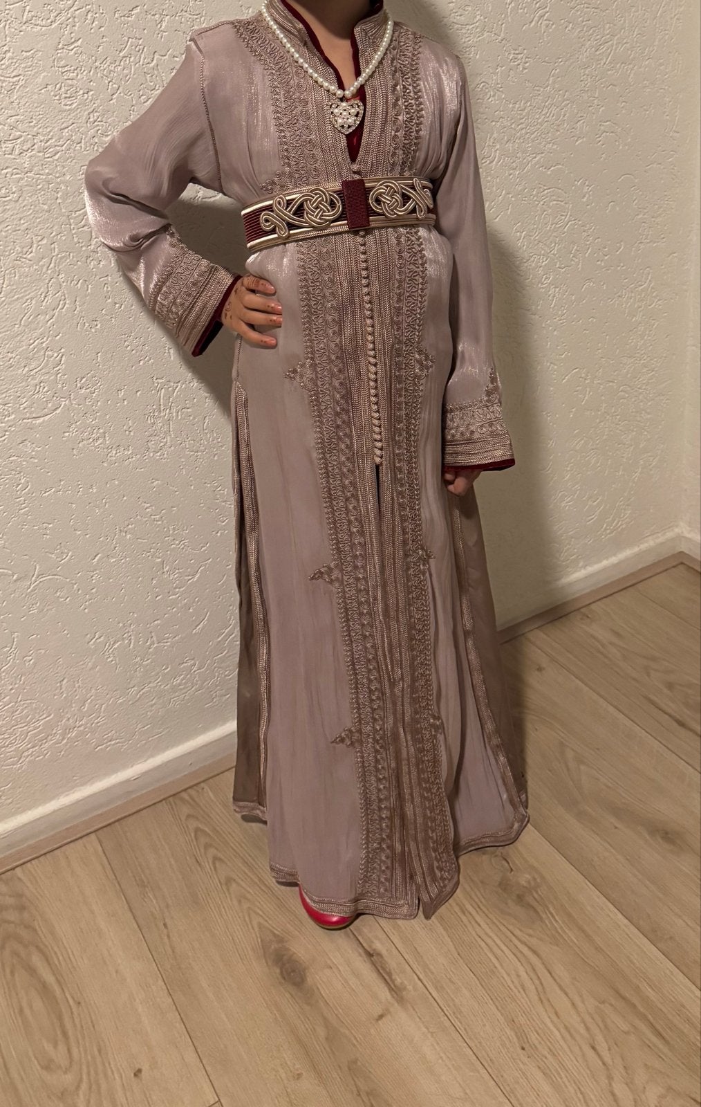 Taksita Marokkaanse Feestjurk Meisje 7/8 Jaar - Z.G.A.N., Ophalen, Overige typen, Paars, Zo goed als nieuw