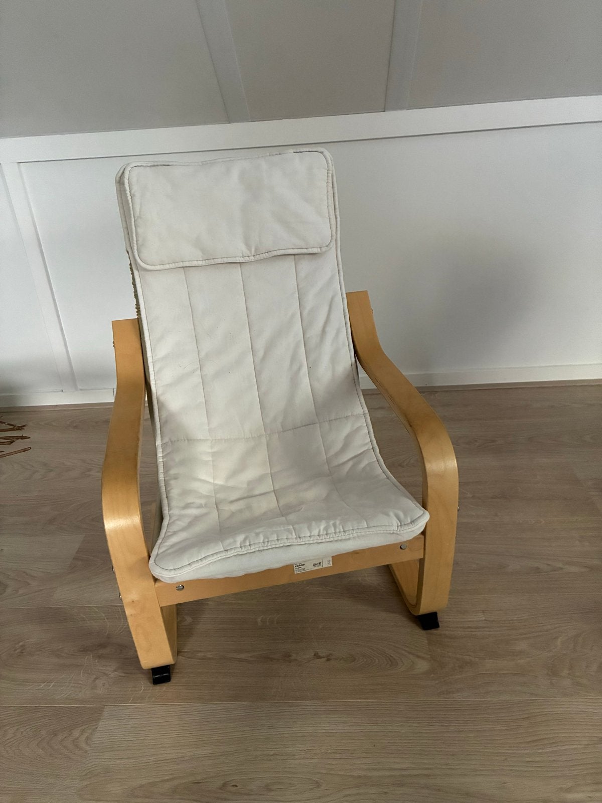 Ikea Poäng stoel met witte kussens, Ophalen, Gebruikt, Wit, Eén