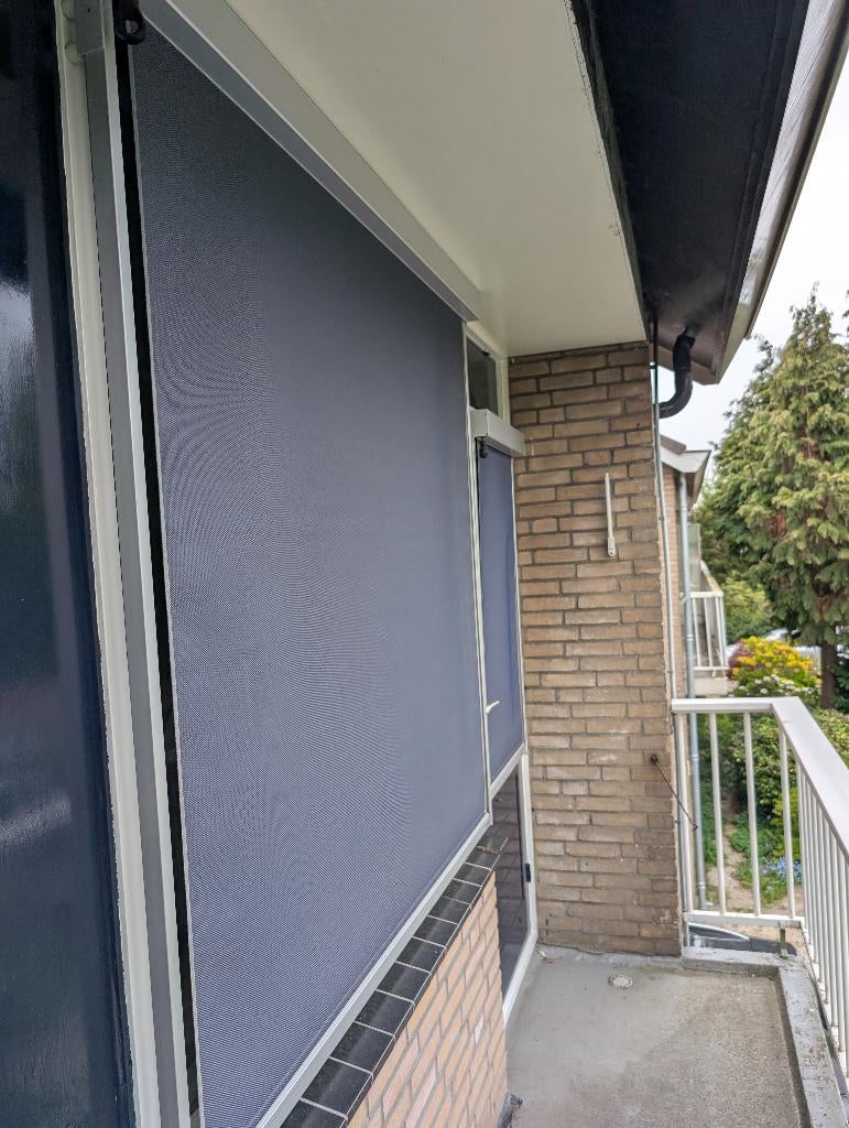 3 blauwe screens (zonwering) diverse afmetingen, Ophalen, Gebruikt, Minder dan 250 cm, Minder dan 150 cm