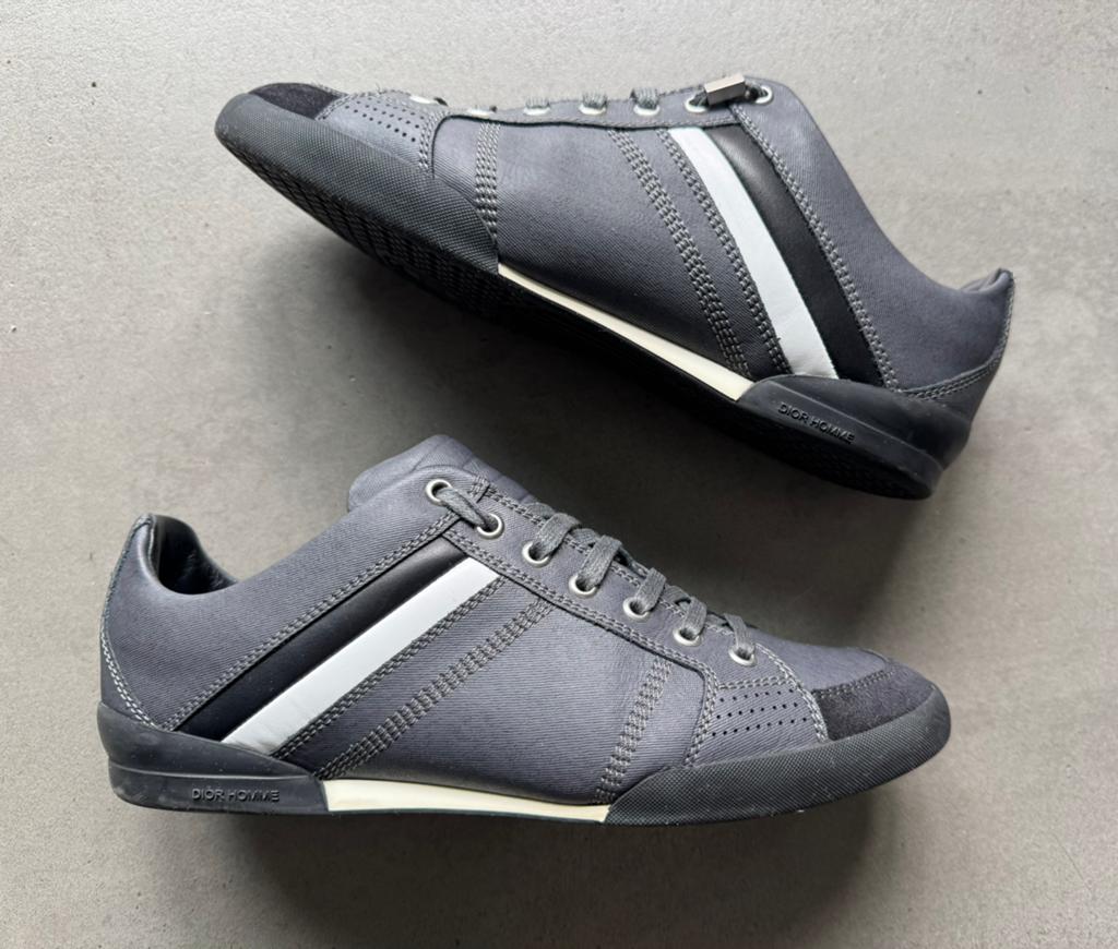 Dior kalfslederen sneakers donkergrijs/wit maat 39, Overige kleuren, Ophalen of Verzenden, Sneakers of Gympen, Gedragen