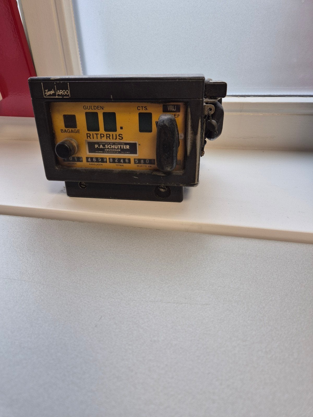 Vintage Argo Ritprijs Taximeter - P.A. Schutter Amsterdam, Antiek en Kunst, Ophalen