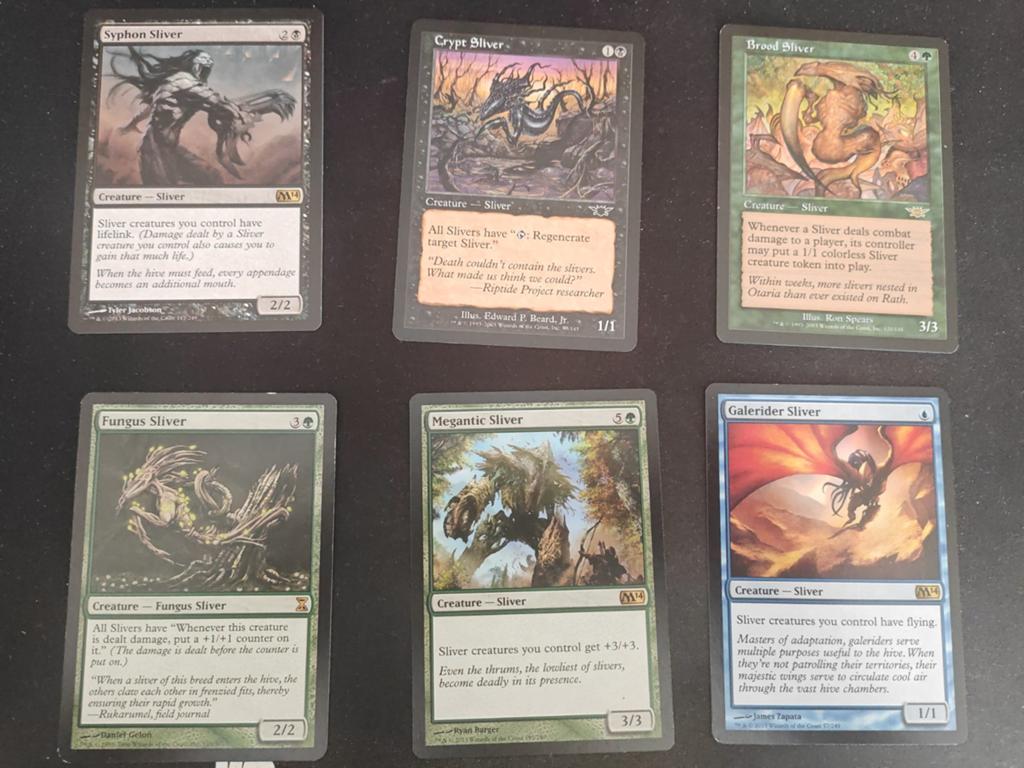 Setje van 6 Magic the Gathering Sliver kaarten, Ophalen of Verzenden, Gebruikt, Meerdere kaarten