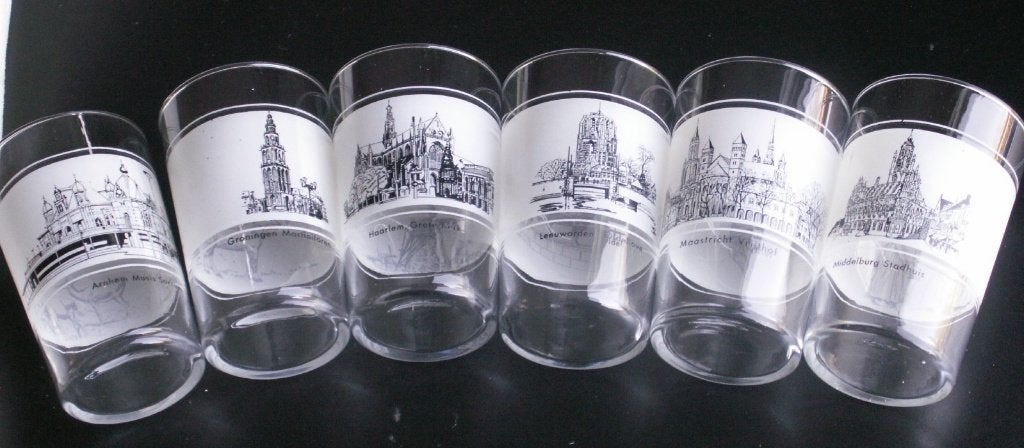 Serie van 6 steden glazen provincie hoofdsteden, Ophalen of Verzenden, Nieuw, Bierglas