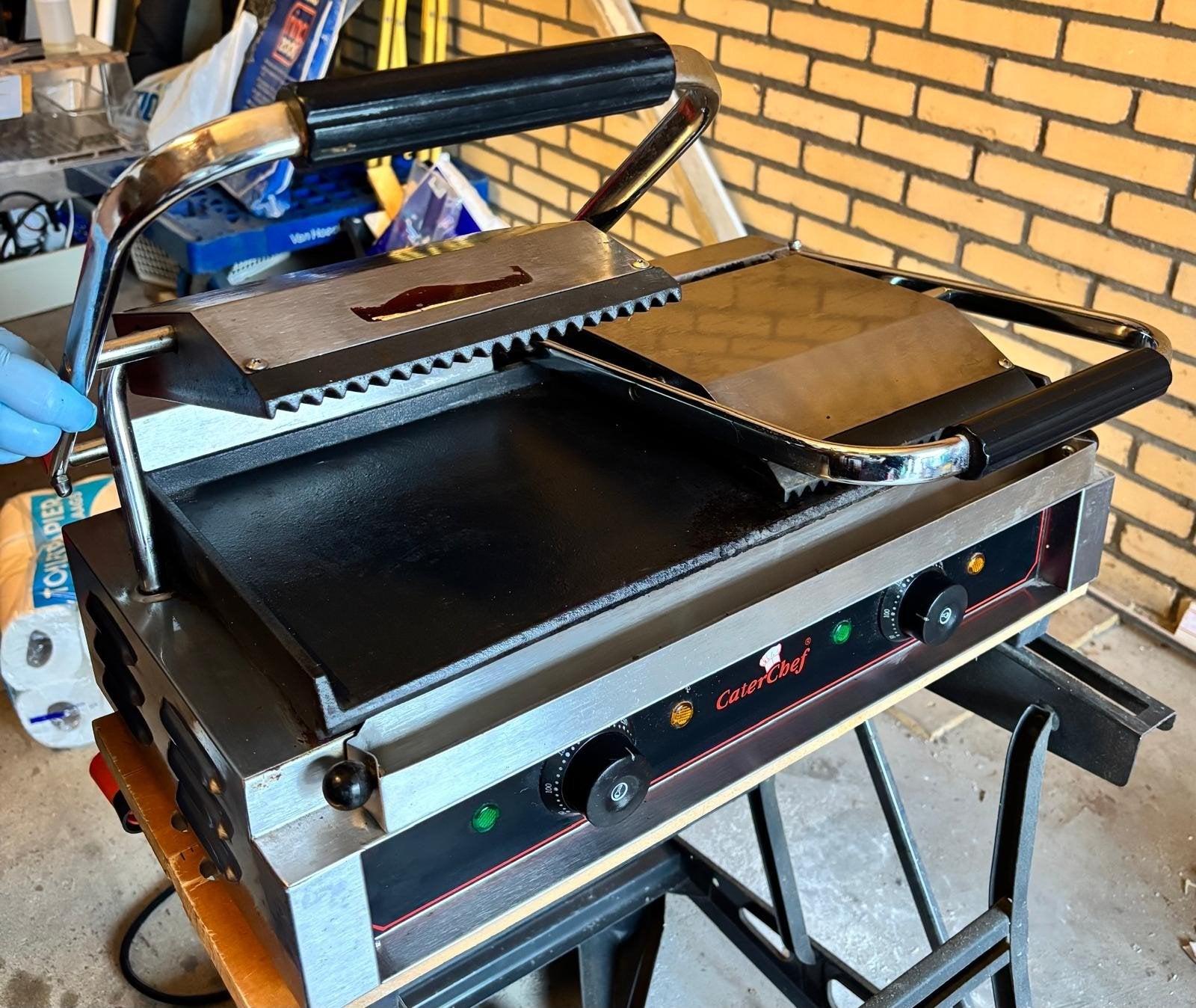 Caterchef Dubbele Panini Grill - Professionele Kwaliteit, Ophalen, Gebruikt