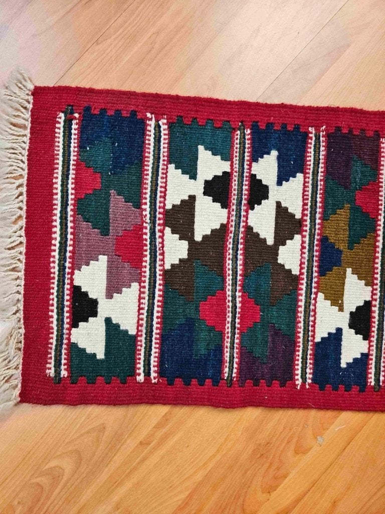 Kelim loper 113/38 cm, Blauw, Zo goed als nieuw, DJT De Juiste Toon, Rechthoekig
