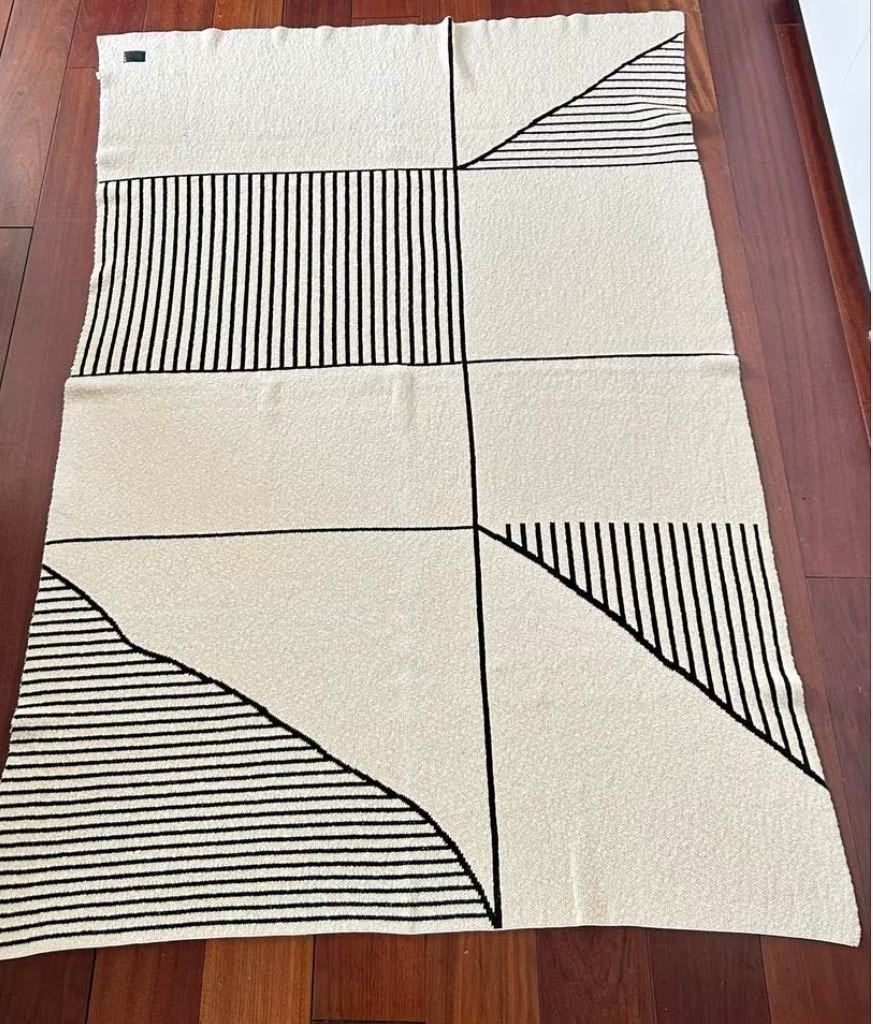 Nieuw - Lifestyle Home collection plaid Creme/ Zwart, 190 cm, 140 cm, Nieuw, Ophalen of Verzenden