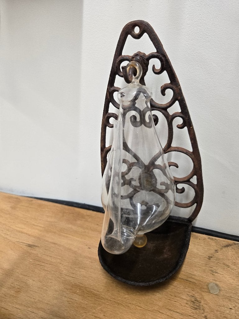 Superleuk weerglas voor buiten met gietijzeren frame, Ophalen of Verzenden, Gebruikt