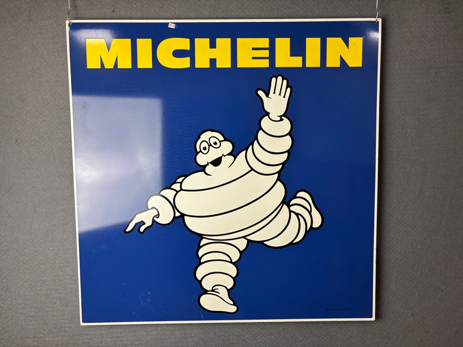Michelin Bibendum S128 France 65x65 cm, Verzamelen, Merken en Reclamevoorwerpen, Reclamebord, ., Ophalen of Verzenden, Zo goed als nieuw