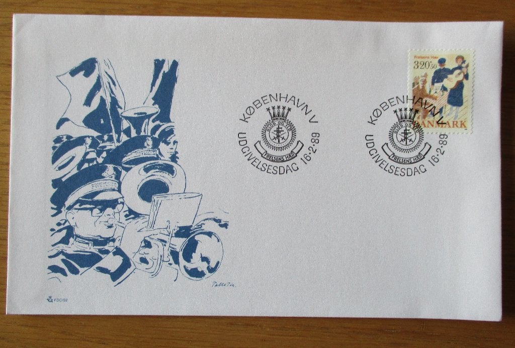 Denemarken, FDC 100 jaar Leger des Heils, 1989, Postzegels en Munten, Verzenden, Denemarken, Gestempeld