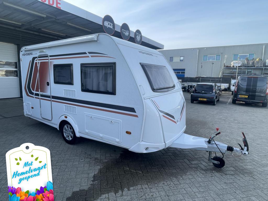 Weinsberg CaraOne 390 QD Lichtgewicht 4 Pers. Luif, Caravans en Kamperen, Overige merken, Kachel, Bedrijf, Treinzit