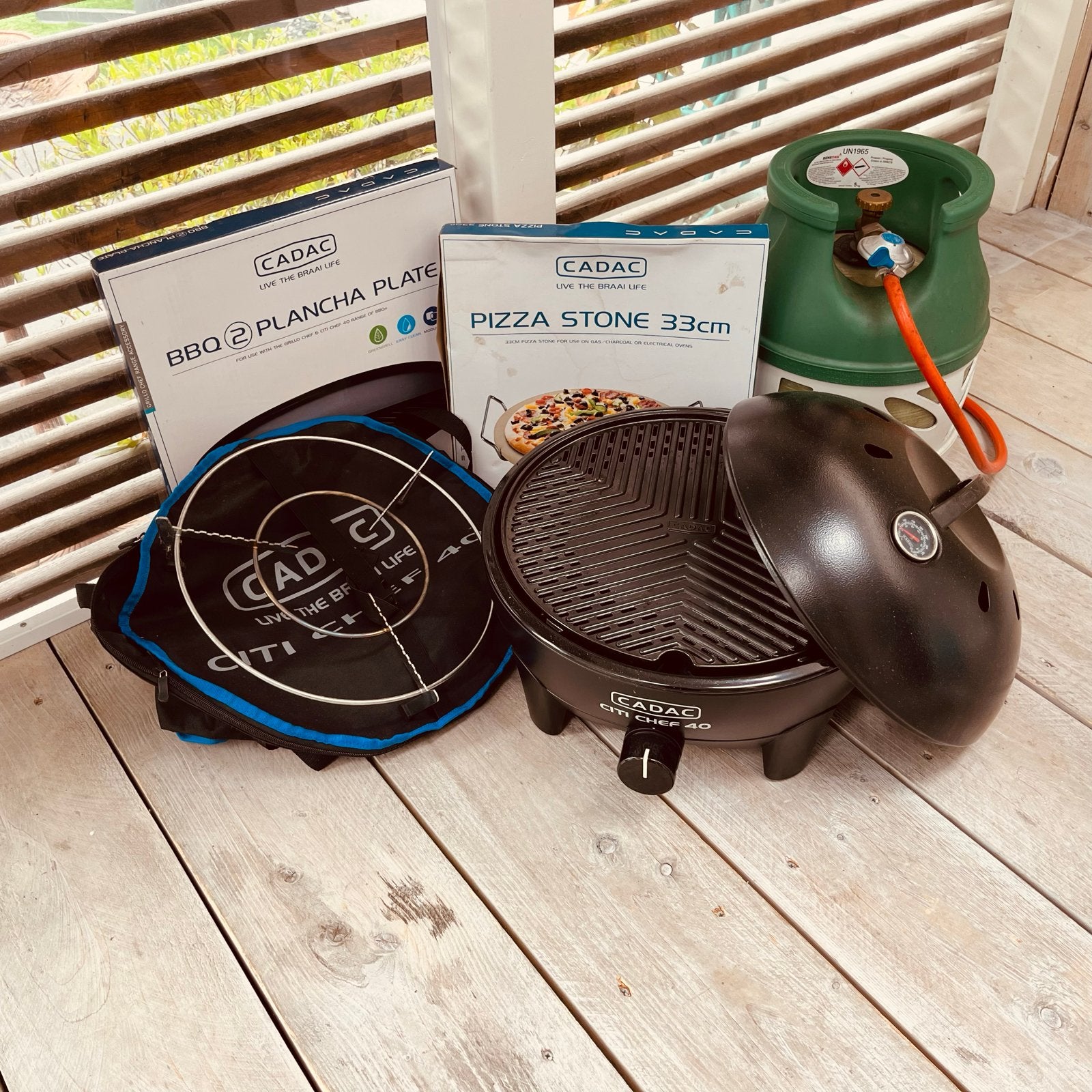 Cadac Citi Chef 40 BBQ met accessoires en gasfles, Ophalen, Gebruikt