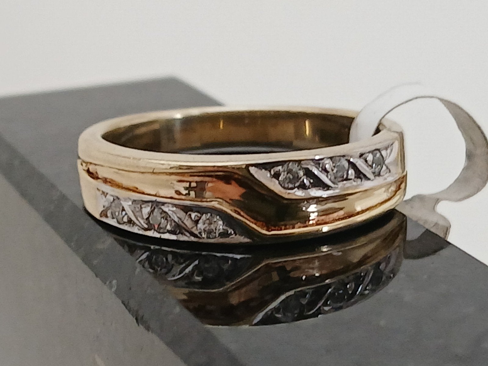 Vergulde Zilveren Ring met Zirconia Steentjes - Maat 17.25, Met kristal, Nieuw, Ophalen of Verzenden, 17 tot 18