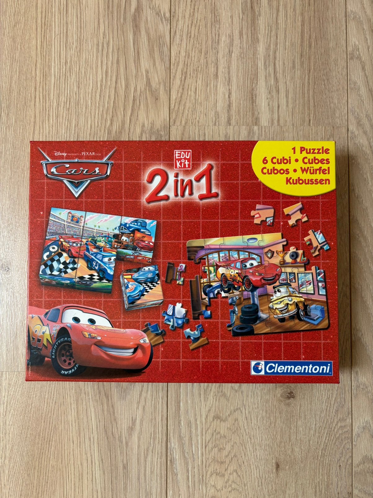 Disney Pixar Cars puzzel Clementoni 2 in 1, Ophalen of Verzenden, 10 tot 50 stukjes, Zo goed als nieuw, 2 tot 4 jaar