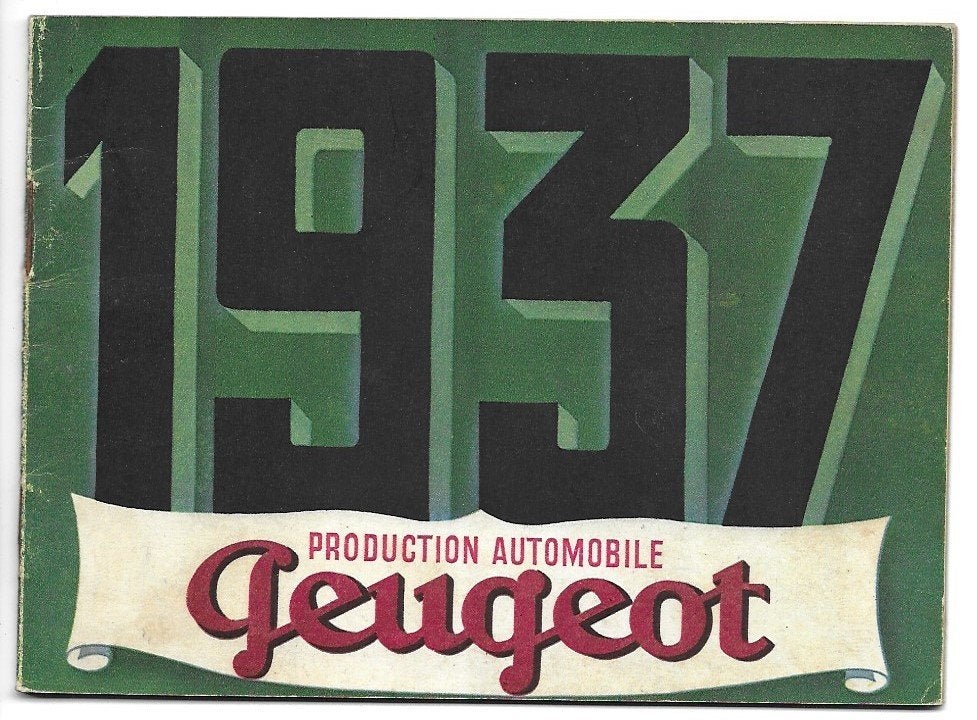 Peugeot 1937 brochure, Verzenden, Zo goed als nieuw, Peugeot