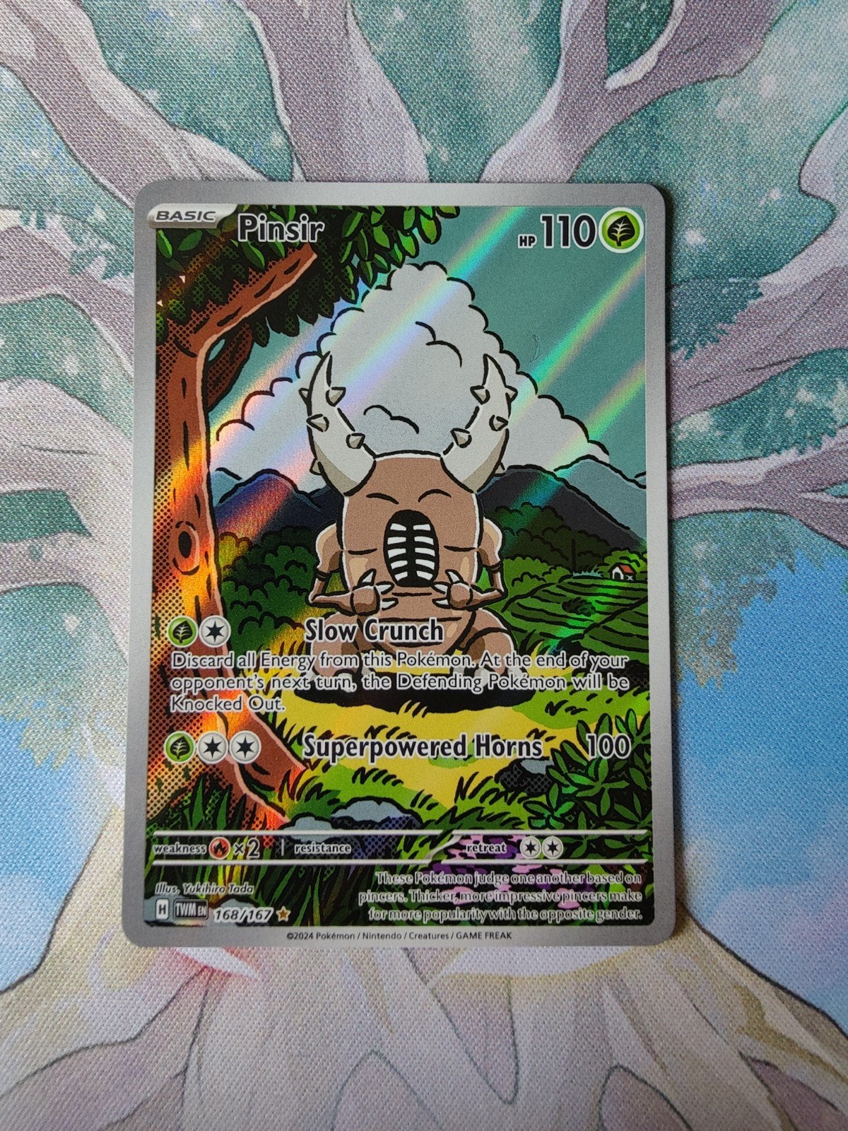Pokemon twilight masquerade Pinsir illustration 168/167, Ophalen of Verzenden, Nieuw, Losse kaart, Foil