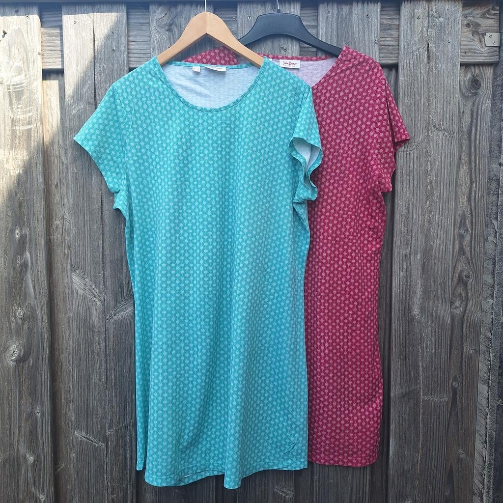 2x Zomerjurkjes met print - Maat 44/46, Kleding | Dames, Maat 42/44 (L), Ophalen of Verzenden, Roze, Boven de knie