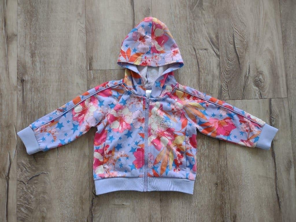 Prachtig paars vest met gekleurde bloemetjes Bonds, maat 86., Kinderen en Baby's, Onb, Ophalen of Verzenden, Onb, Truitje of Vestje