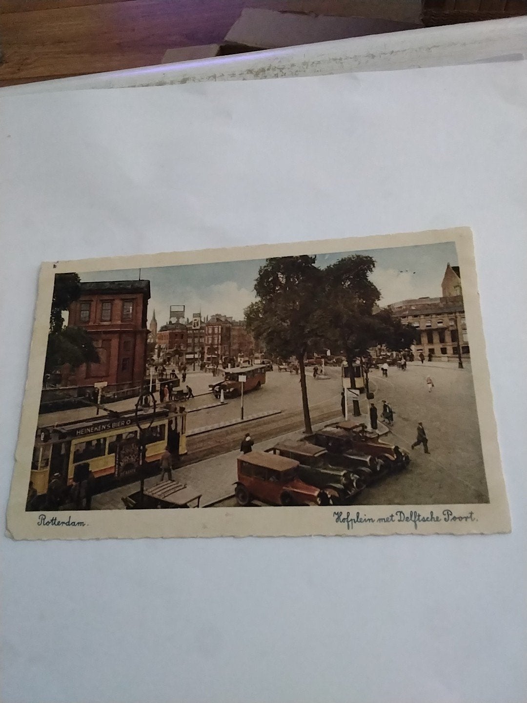 Oude ansichtkaart Rotterdam Hofplein met Delftsche Poort, Ophalen of Verzenden, 1920 tot 1940, Gelopen, Zuid-Holland
