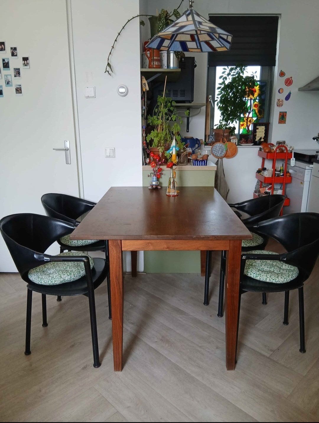 Arrben Italy Style leren zwarte stoelen, Huis en Inrichting, Ophalen of Verzenden, Rechthoekig, 50 tot 100 cm