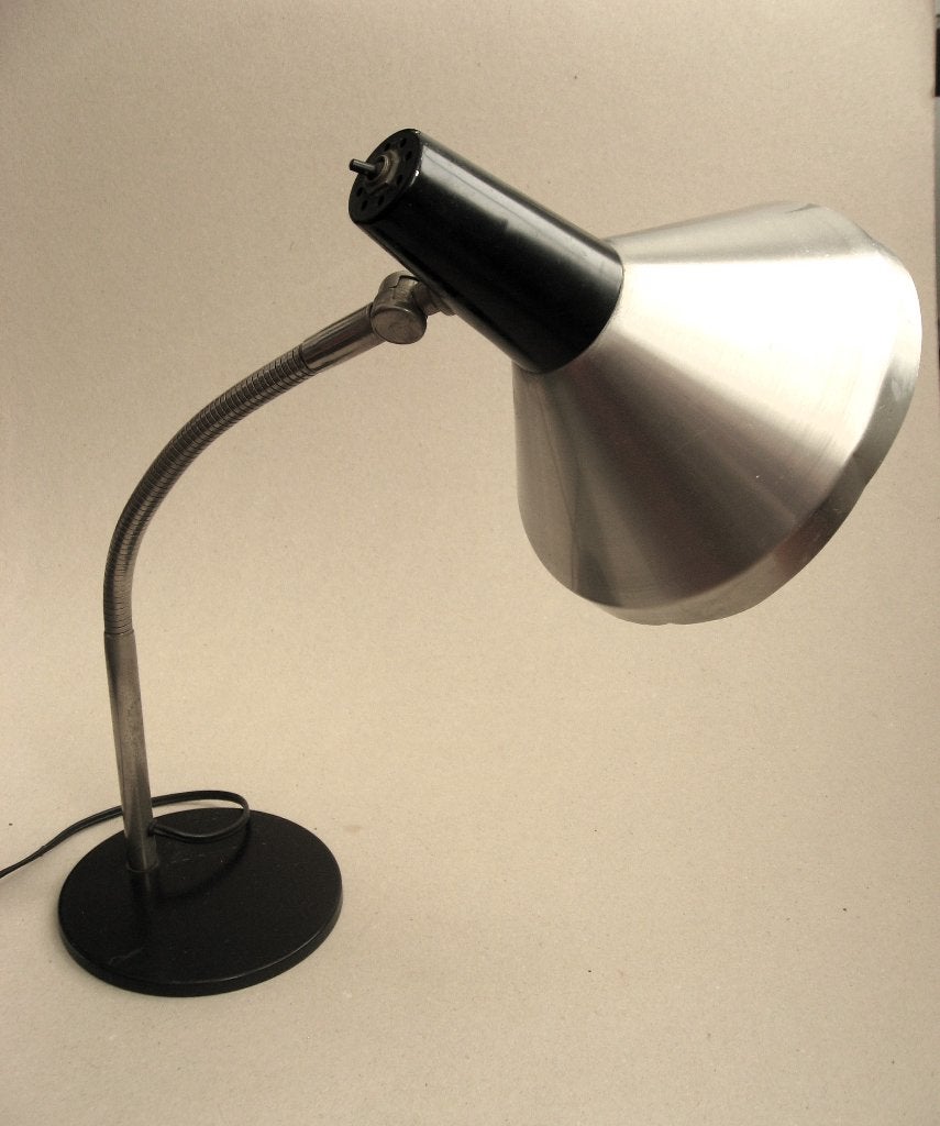 Vintage Hala bureau lamp met aluminium kap jaren 60, Ophalen of Verzenden